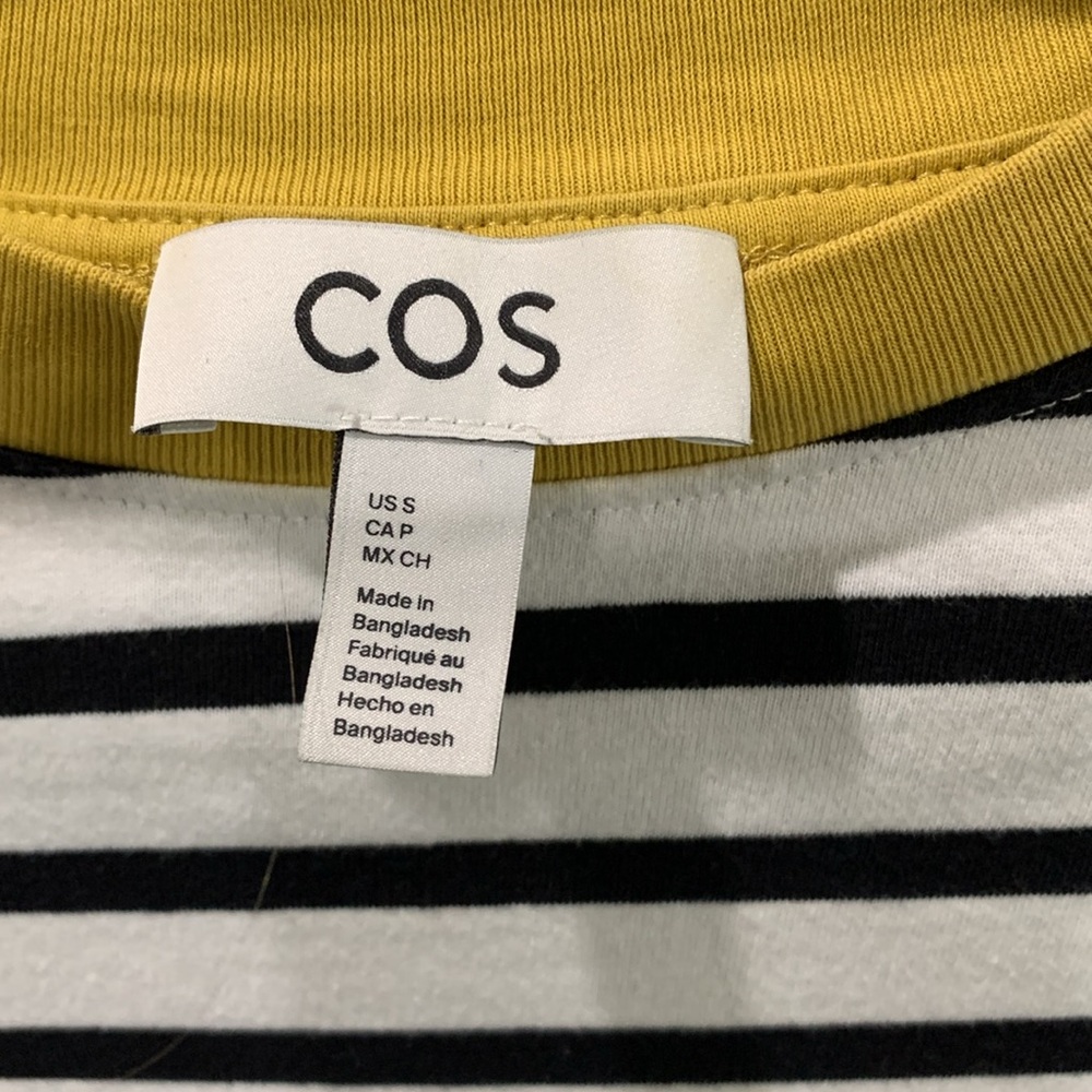 COS Striped Long Sleeve Tee with Yellow Accent - Picture 3 of 5